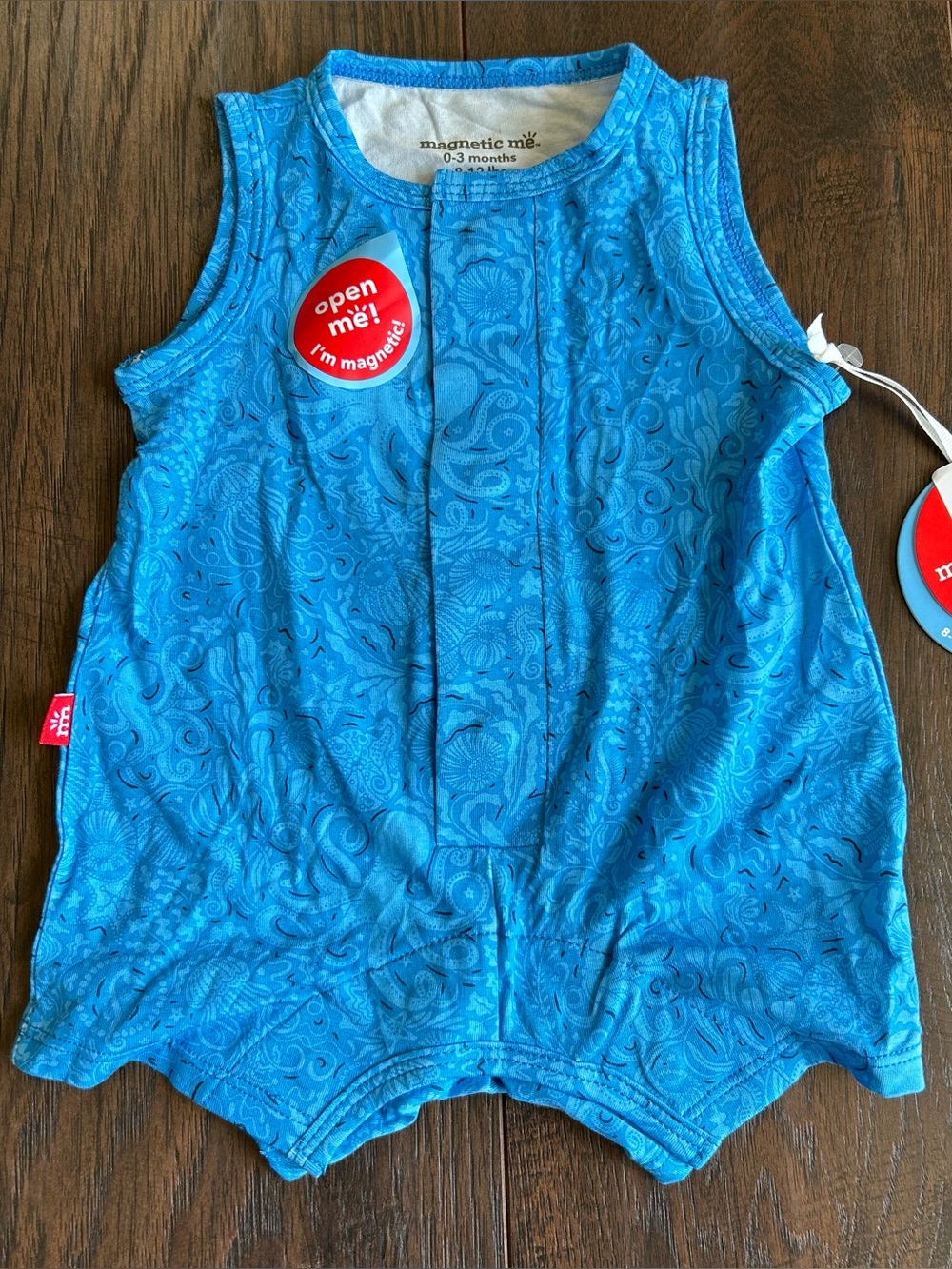 Magnetic Me Seas the Day Blue Modal Magnetic Sleeveless Romper 0-3m